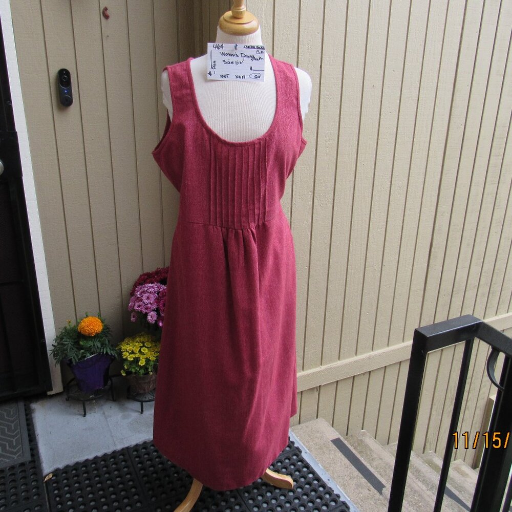 #464  NEW WOMAN'S FADED RED SHEATH DRESS BY CHELSEA STUDIO  (SIZE 16W)